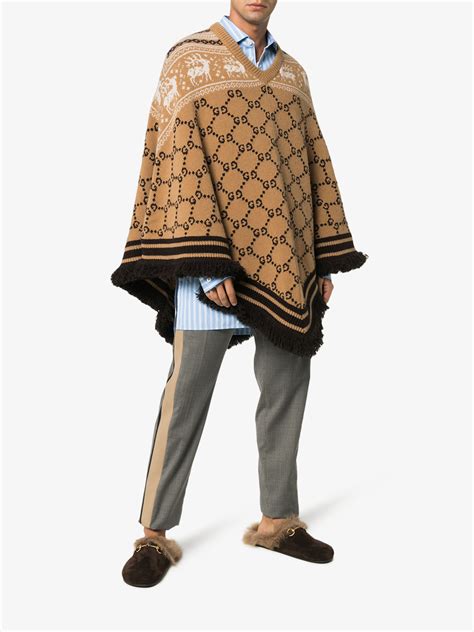 gucci man poncho|gucci wool and silk scarf.